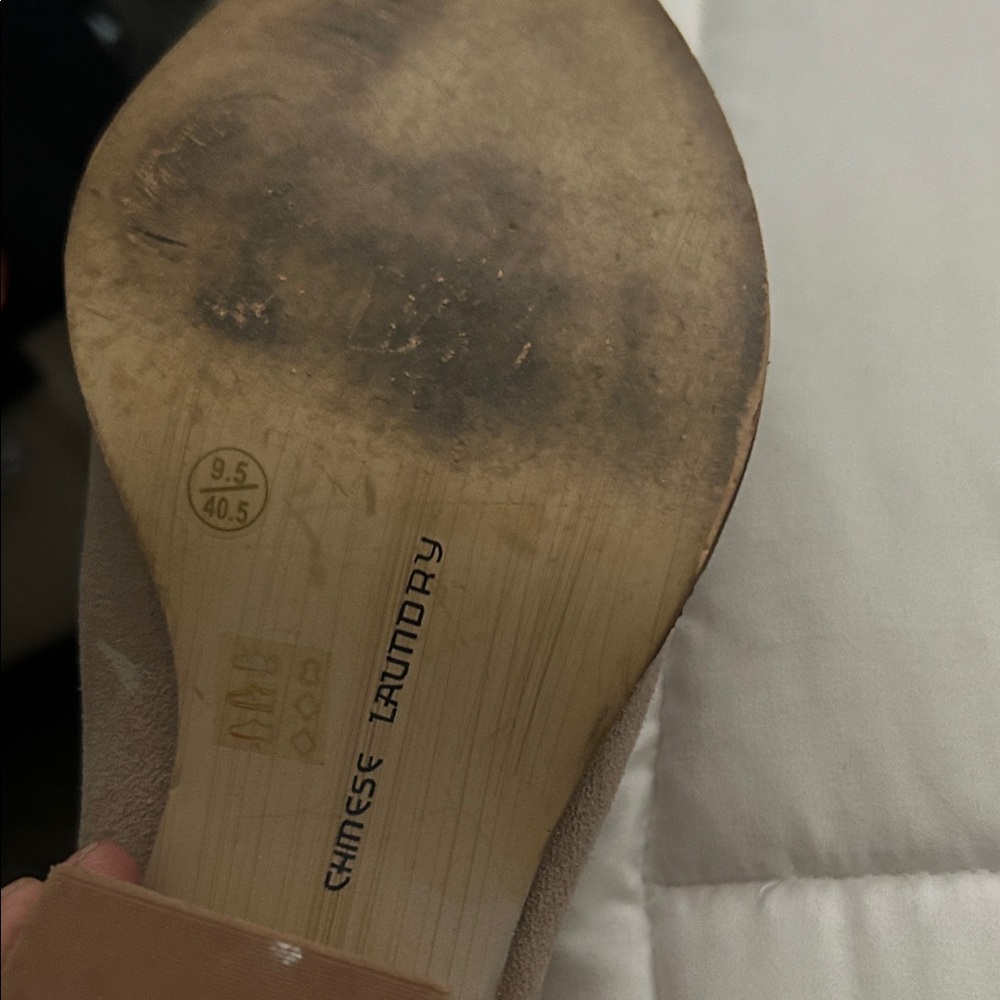 Chinese Laundry Beige Suede Heels